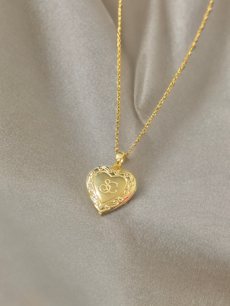 Sabrina Carpenter - 'SC Engraved' Gold Heart Locket Necklace