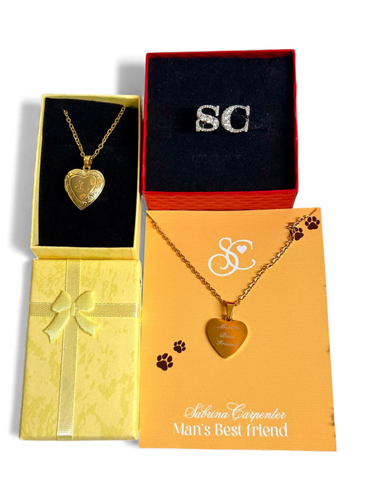 Sabrina Carpenter - GOLD BUNDLE, MBF NECKLACE + SC LOCKET + SC RING