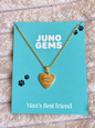 Gold - Man’s Best Friend Engraved' Gold Heart Necklace