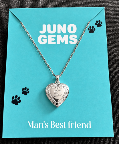Silver - SC Engraved' Silver Heart Necklace