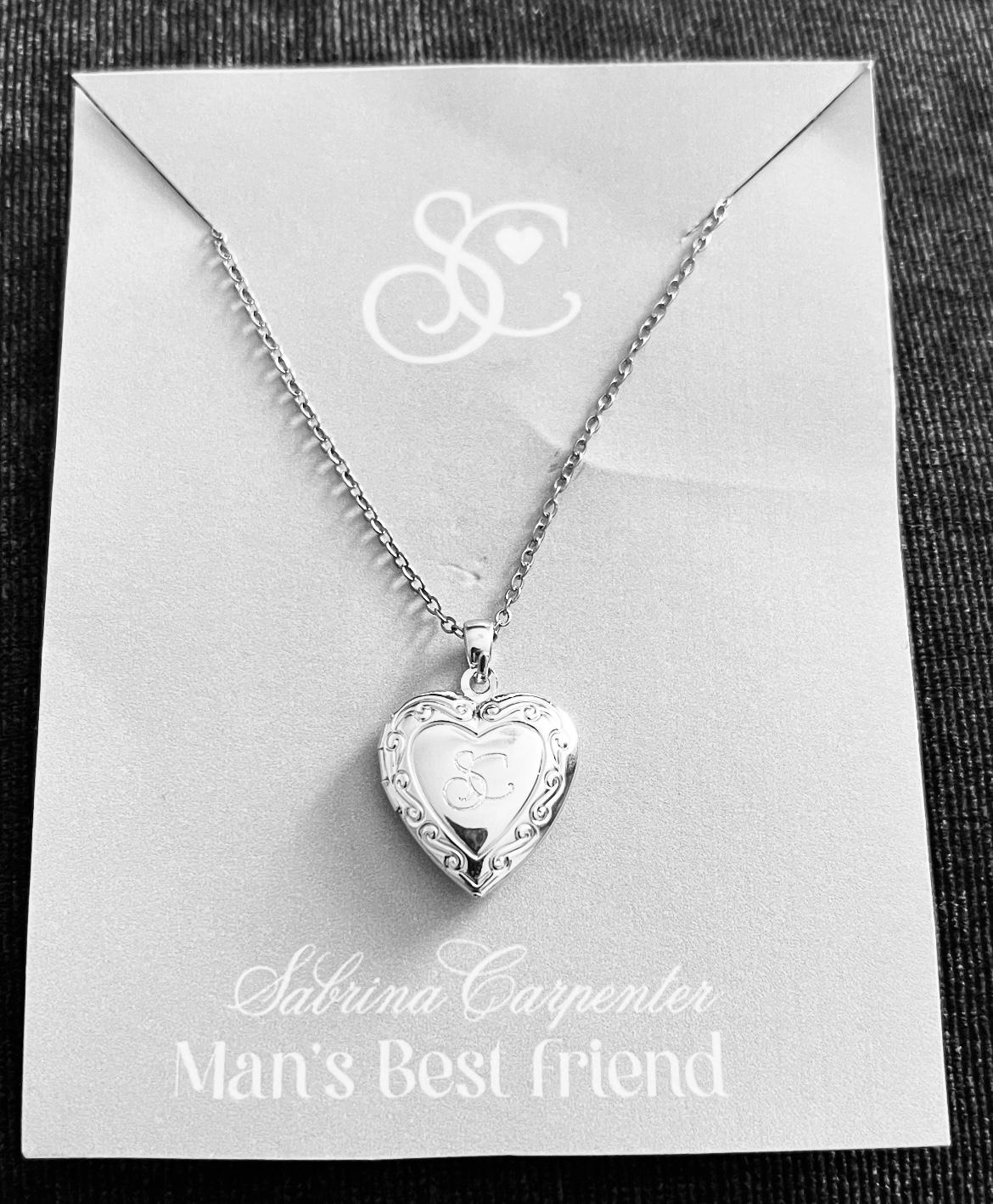 Sabrina Carpenter - SC Engraved' Silver Heart Necklace