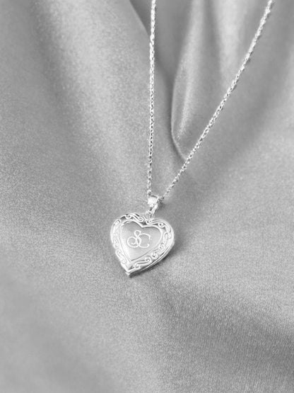 Silver - SC Engraved' Silver Heart Necklace